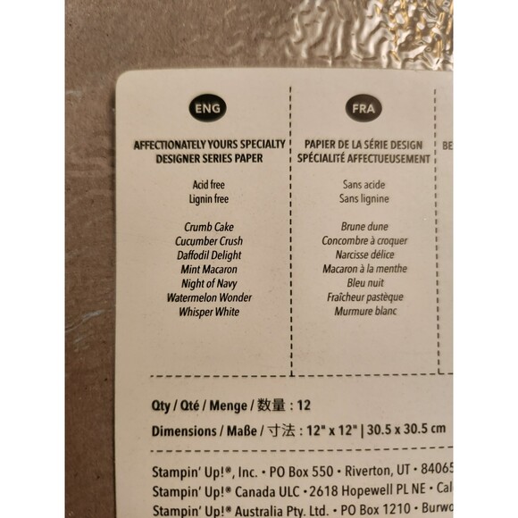 Stampin' Up! Affectionately Yours Designer Series Paper B42 - Picture 3 of 3